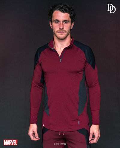 DAREDEVIL Performance 1/4 Zip Long Sleeve - Crimson